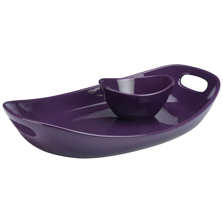 Image 1 Rachael Ray Stoneware 14 inch Purple Serving Platter and Bowl