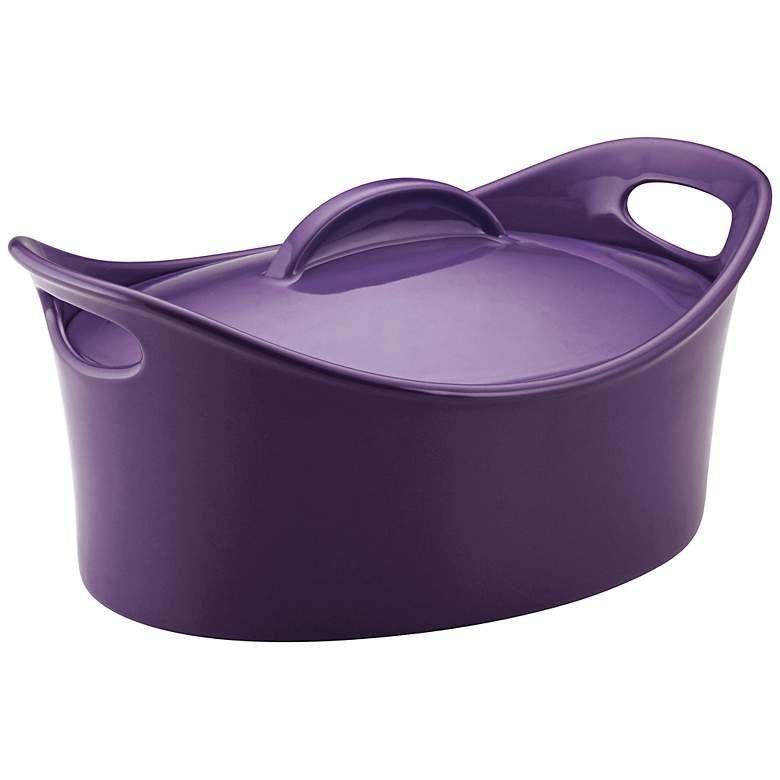 Image 1 Rachael Ray Stoneware Casseroval 4.25qt Purple Baking Dish