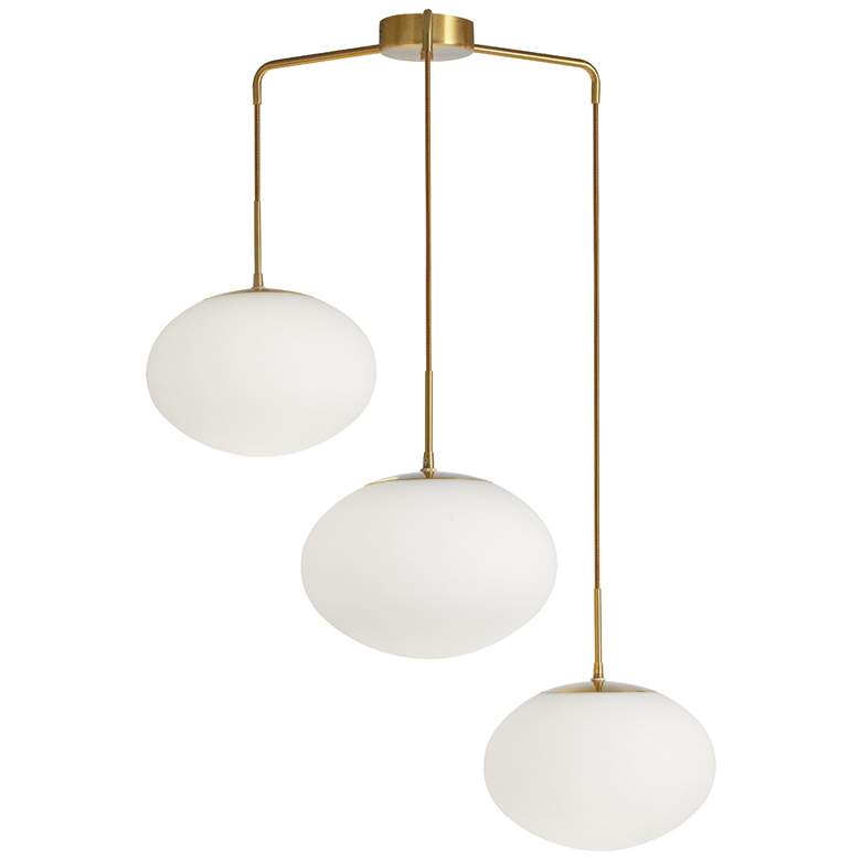 Image 1 Rachel 32" Wide 3 Light Aged Brass Pendant