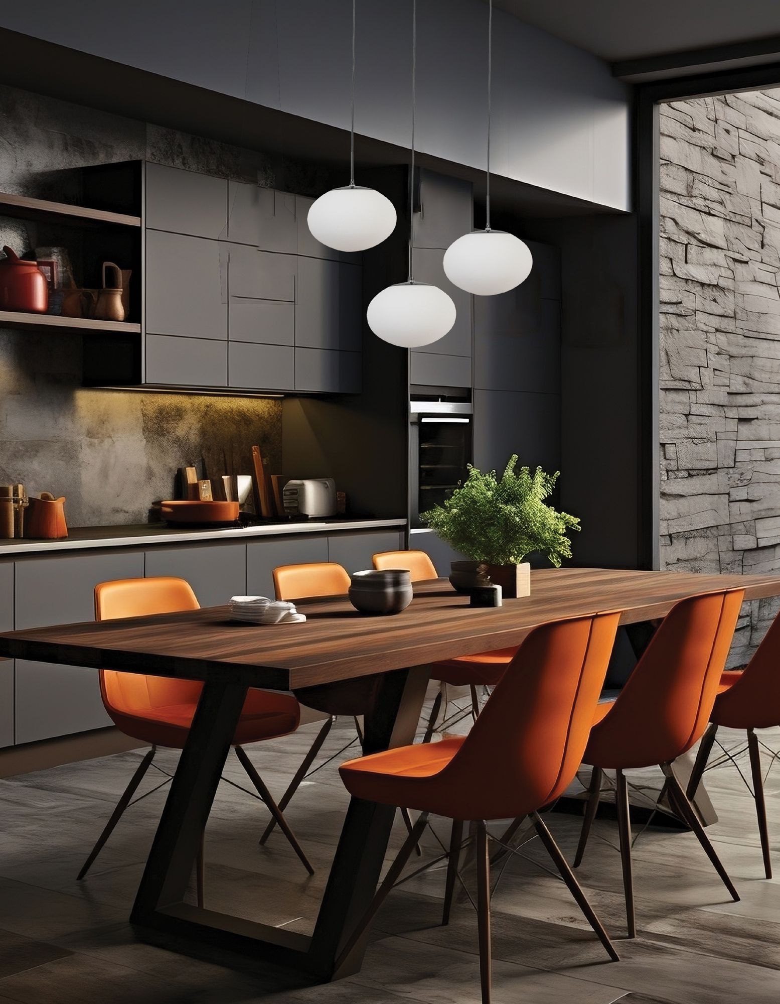 Image 2 Rachel 32" Wide 3 Light Matte Black Pendant more views