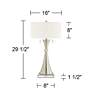 Rachel Concave Column Metal Table Lamps With 8" Square Risers