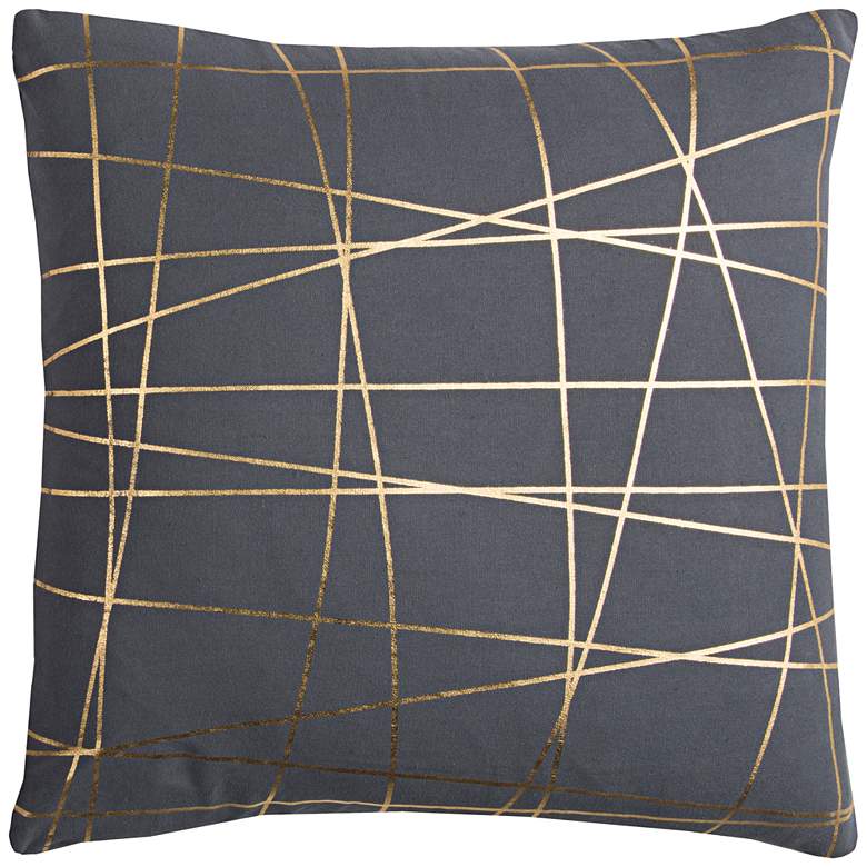 Image 1 Rachel Kate Abstract Gray and Gold 20 inch Square Throw Pillow