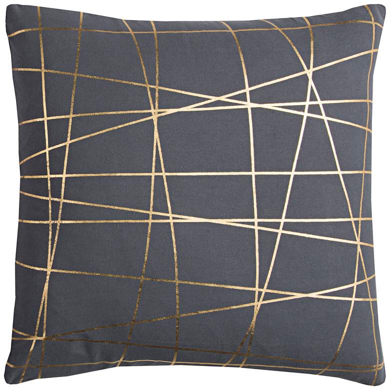 Image 1 Rachel Kate Abstract Gray and Gold 20" Square Throw Pillow