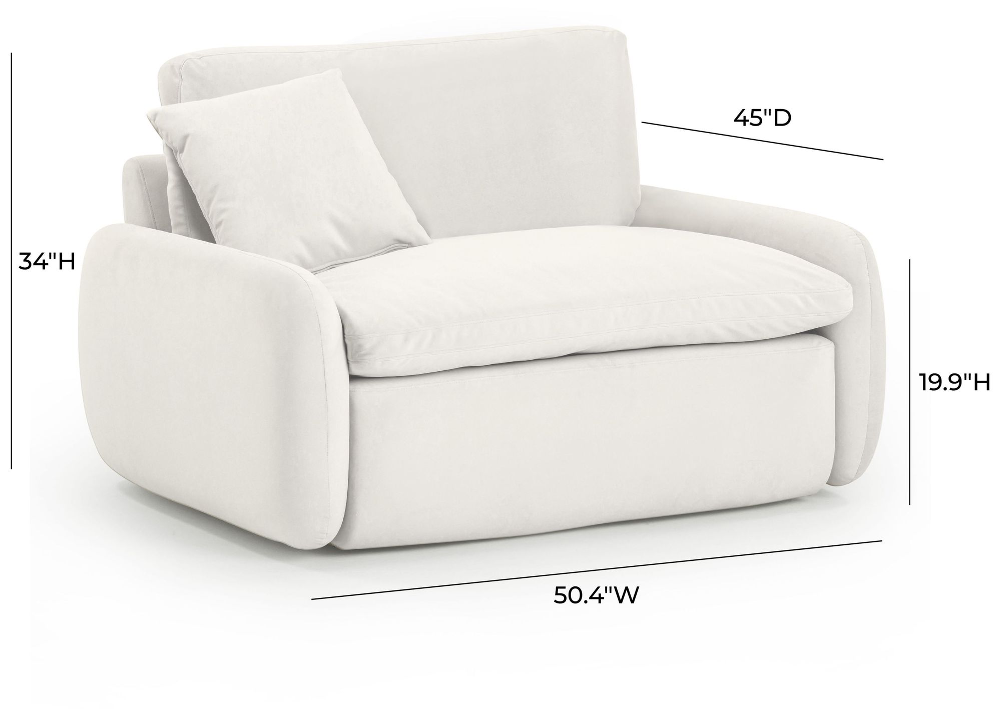 Image 6 Rachelle Cream Velvet Lounge Chair more views
