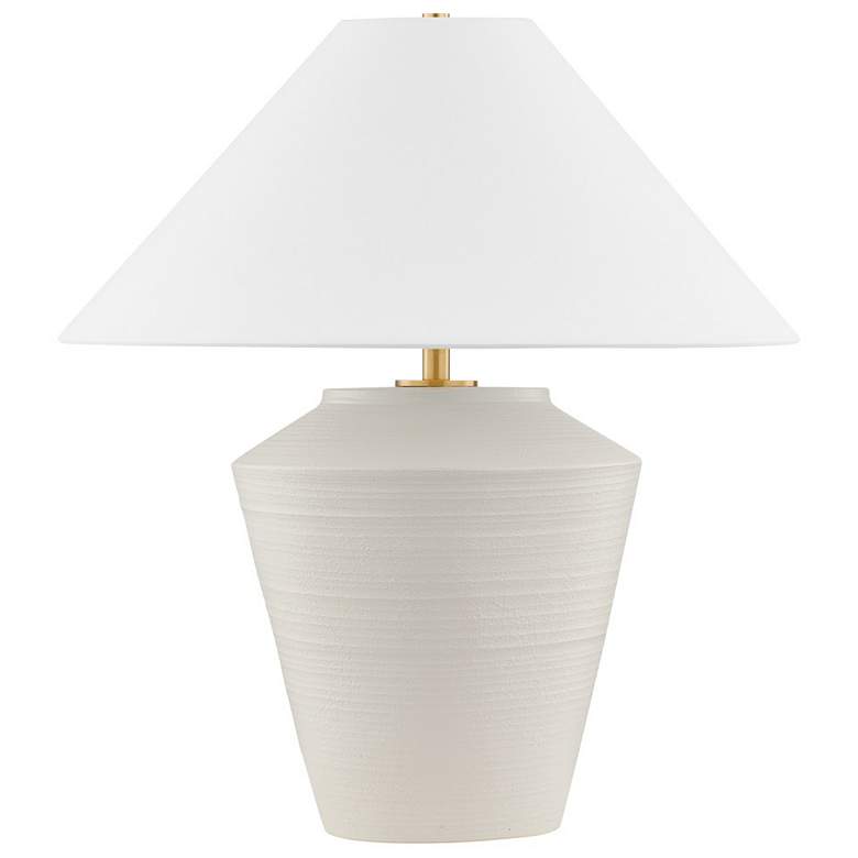 Image 1 Rachie Textured White-Washed Terracotta Accent Table Lamp
