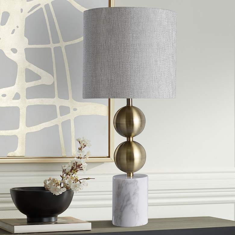 Image 1 Racine Brass Metal Spheres Table Lamp