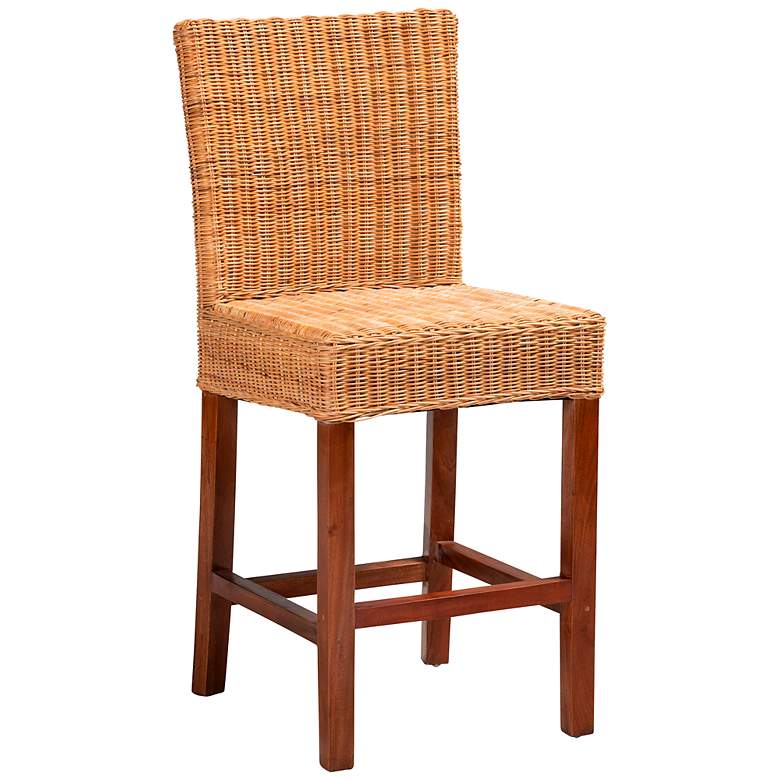 Image 2 Racquel 24" Natural Brown Rattan Counter Stool