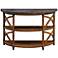 Rada Weathered Pecan and Burnished Copper Top Console Table