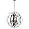 Radial 30" Wide Circular Nickel Black 5-Light Pendant Light