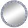 Radial Bone White and Blue 36" Round Wall Mirror