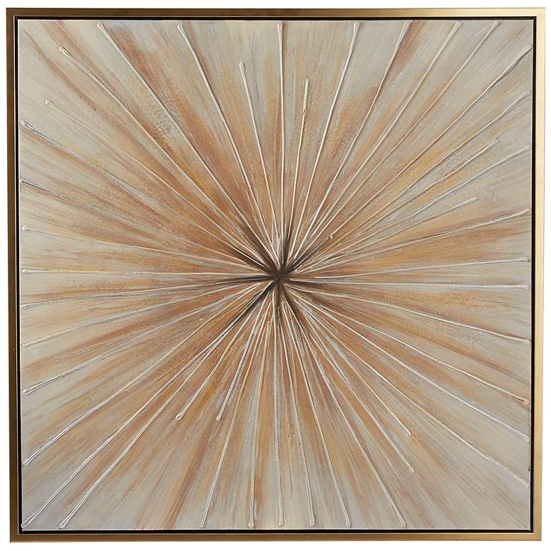 Image 1 Radial Starburst 39 inch Square Framed Canvas Wall Art