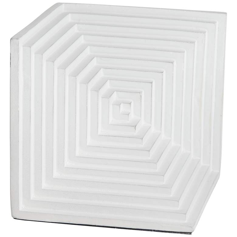 Image 1 Radial Times 4 inch High Matte White Square Decorative Cube