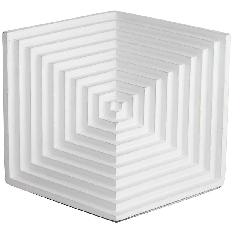 Image 5 Radial Times 4 inch High Matte White Square Decorative Cube more views
