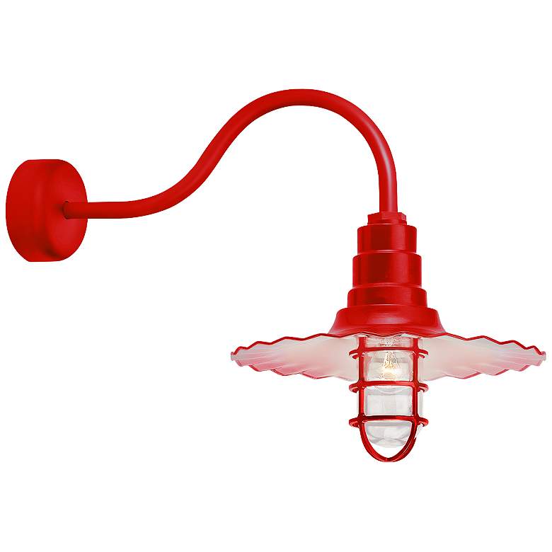 Image 1 Radial Wave 15 3/4 inch High Red Outdoor Wall Light