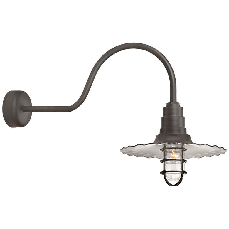 Image 1 Radial Wave 15 3/4" High Textured Bronze Outdoor Wall Light