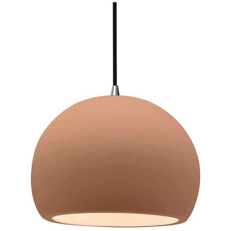 Image 1 Radiance 10"W Adobe Frame Brushed Nickel Medium Globe Black Cord Penda