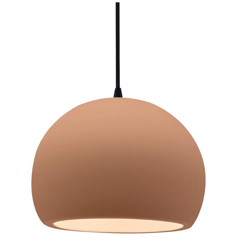 Image 1 Radiance 10"W Adobe Frame Matte Black Metal Medium Globe Black Cord Pe