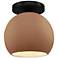 Radiance 10"W Adobe Frame Matte Black Metal Medium Globe LED Semi.Flus
