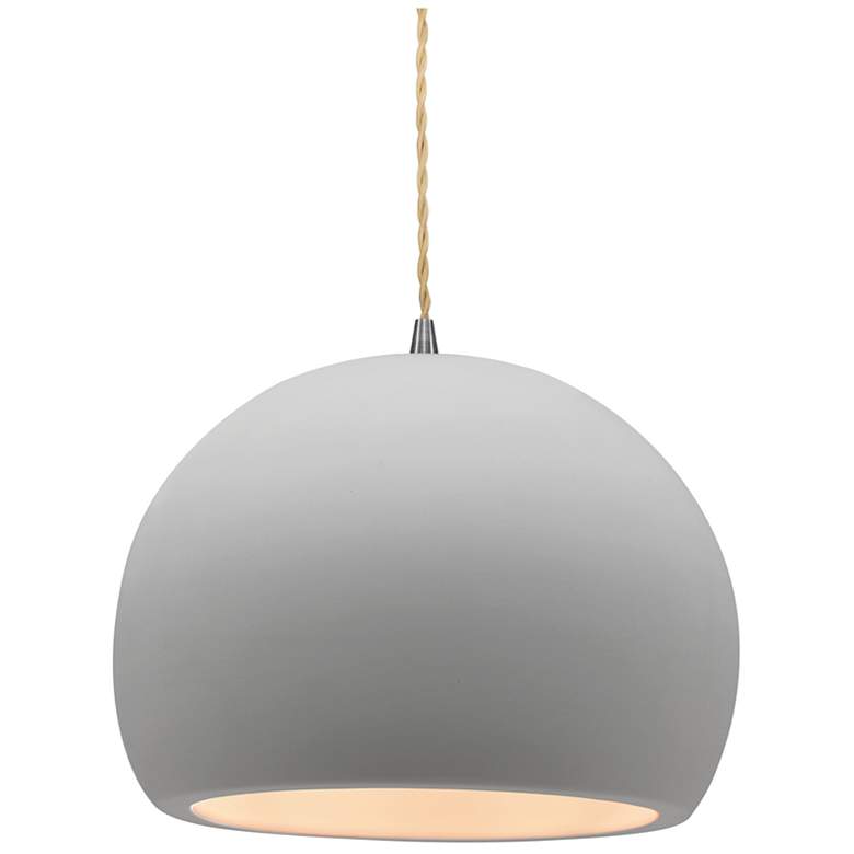 Image 1 Radiance 10"W Bisque Frame Brushed Nickel Globe Beige Twisted Cord Pen