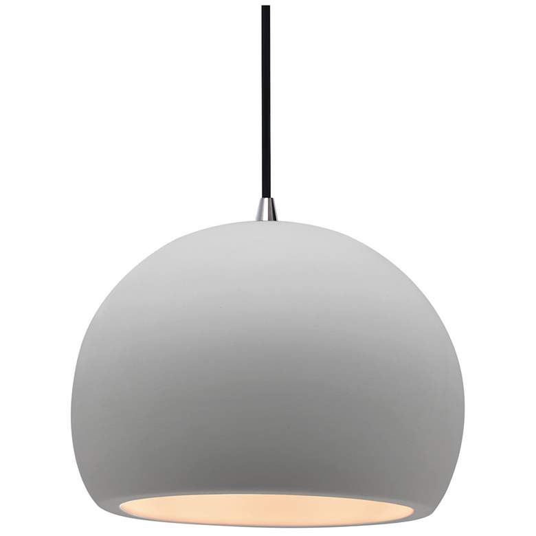 Image 1 Radiance 10"W Bisque Frame Brushed Nickel Globe Black Cord LED Pendant