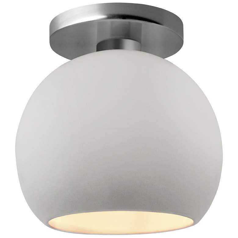 Image 1 Radiance 10"W Bisque Frame Brushed Nickel Metal Medium Globe Semi.Flus
