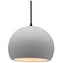 1_Radiance 10"W Bisque Frame Matte Black Medium Globe Black Cord Pendant