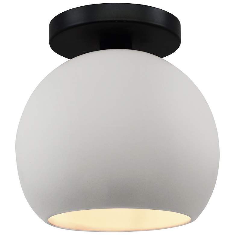 Image 1 Radiance 10"W Bisque Frame Matte Black Metal Medium Globe LED Semi.Flu