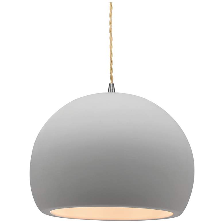 Image 1 Radiance 10"W Bisque Frame Nickel Globe Beige Twisted Cord LED Pendant