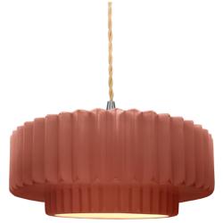 Radiance 10"W Brushed Nickel Mini Pendant w/ Canyon Clay Shade