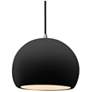 1_Radiance 10"W Carbon Frame Brushed Nickel Globe Black Cord LED Pendant
