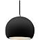 Radiance 10"W Carbon Frame Brushed Nickel Globe Black Cord LED Pendant