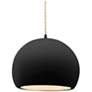 1_Radiance 10"W Carbon Frame Matte Black Globe Beige Twisted Cord LED Pe