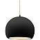 Radiance 10"W Carbon Frame Matte Black Globe Beige Twisted Cord LED Pe