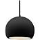 Radiance 10"W Carbon Frame Matte Black Medium Globe Black Cord LED Pen