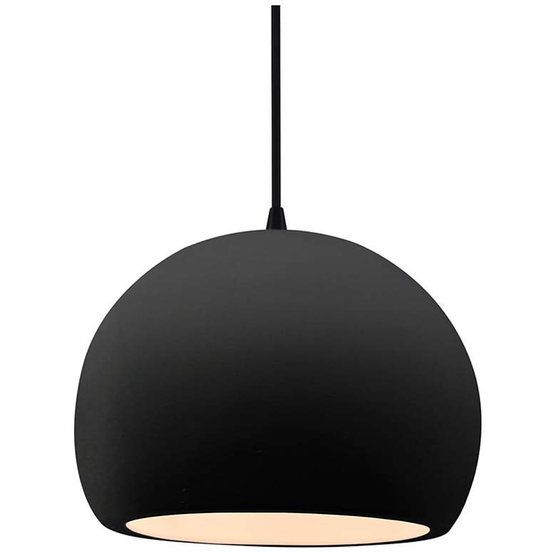Image 1 Radiance 10"W Carbon Frame Matte Black Medium Globe Black Cord Pendant