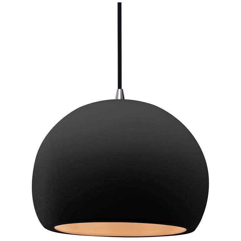 Image 1 Radiance 10"W Carbon/Gold Frame Brushed Nickel Globe Black Cord LED Pe