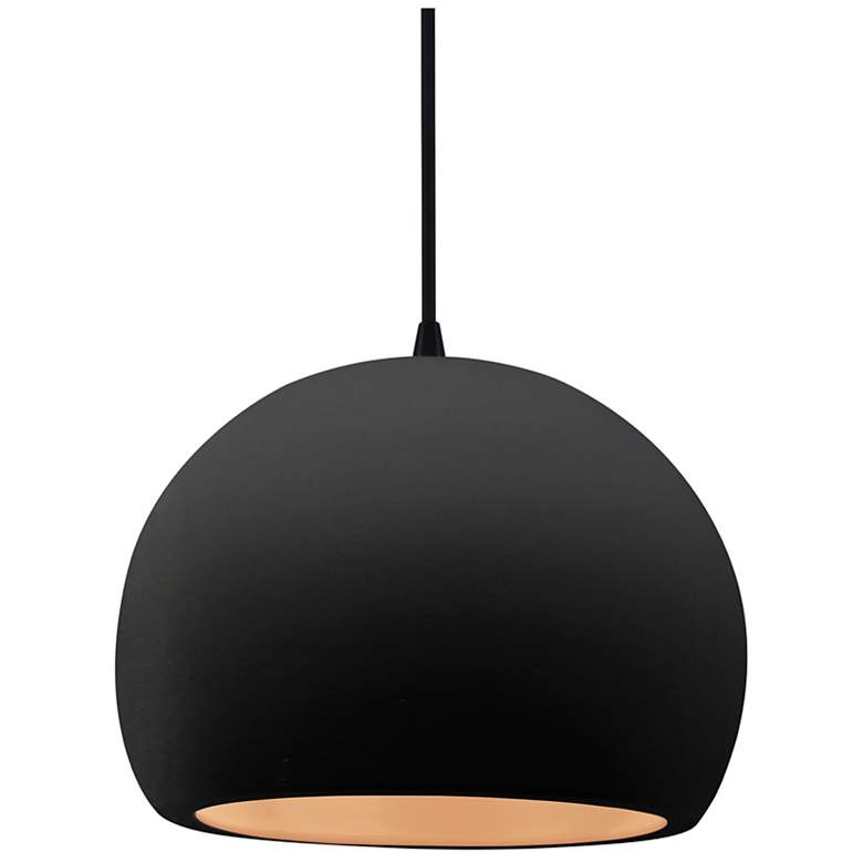 Image 1 Radiance 10"W Carbon/Gold Frame Matte Black Medium Globe Black Cord Pe