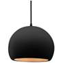 1_Radiance 10"W Carbon/Gold Frame Matte Black Medium Globe Black Cord Pe