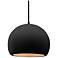 Radiance 10"W Carbon/Gold Frame Matte Black Medium Globe Black Cord Pe