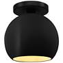 Radiance 10"W Carbon/Gold Frame Matte Black Medium Globe LED Semi.Flus