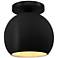 Radiance 10"W Carbon/Gold Frame Matte Black Medium Globe LED Semi.Flus