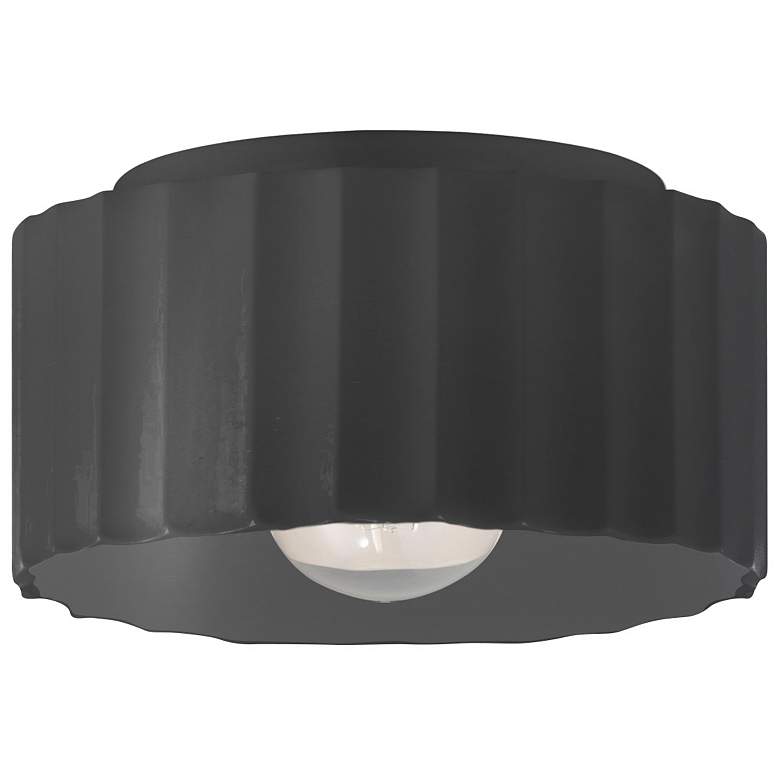 Image 1 Radiance 10"W Carbon Matte Black Medium Gear Flush.Mount