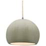 1_Radiance 10"W Celadon Frame Brushed Nickel Globe Beige Twisted Cord Pe