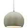 Radiance 10"W Celadon Frame Brushed Nickel Globe Beige Twisted Cord Pe
