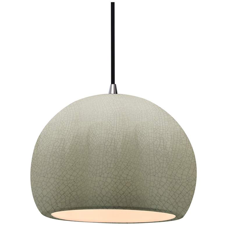 Image 1 Radiance 10"W Celadon Frame Brushed Nickel Medium Globe Black Cord Pen
