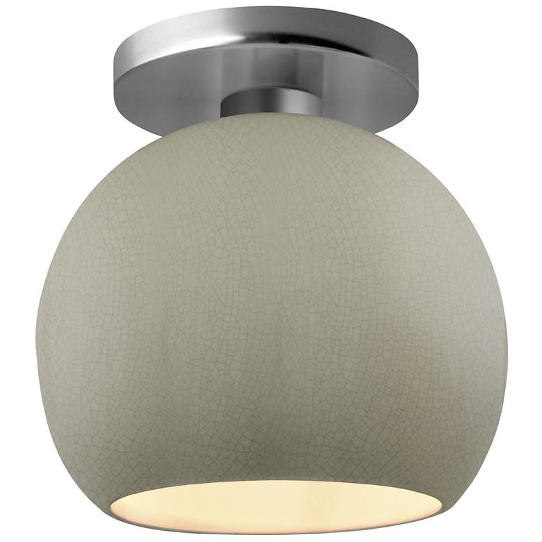 Image 1 Radiance 10"W Celadon Frame Brushed Nickel Medium Globe Semi.Flush