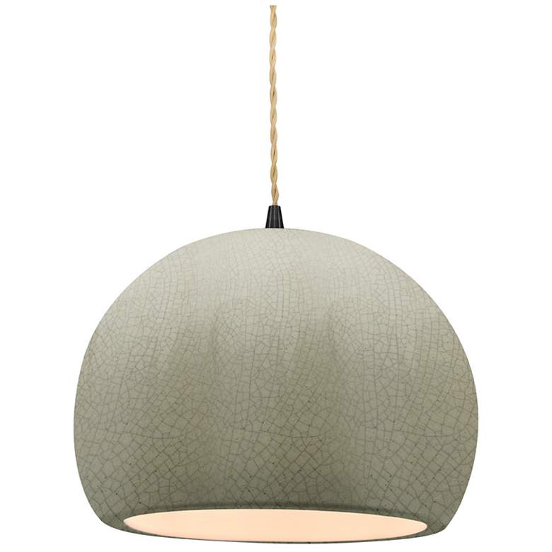 Image 1 Radiance 10"W Celadon Frame Matte Black Globe Beige Twisted Cord Penda