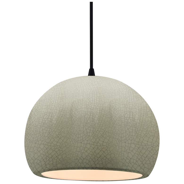Image 1 Radiance 10"W Celadon Frame Matte Black Medium Globe Black Cord LED Pe