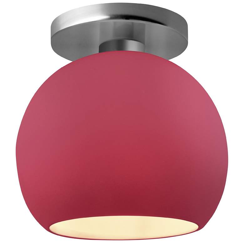 Image 1 Radiance 10"W Cerise Frame Brushed Nickel Metal Medium Globe LED Semi.