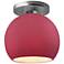 Radiance 10"W Cerise Frame Brushed Nickel Metal Medium Globe Semi.Flus